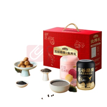 五谷磨房 食养核桃芝麻黑豆粉+红豆薏米粉 低GI送长辈 品质礼A款 856g*1箱