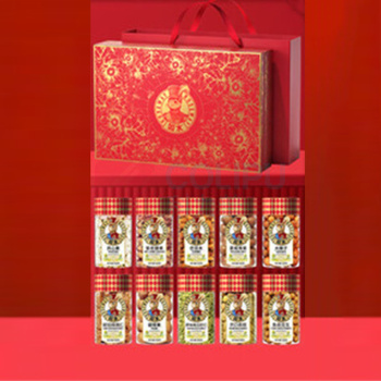 如水 坚果礼盒 鎏金繁花·红福 1508g (红色)
