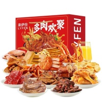 来伊份 LYFEN 常规礼盒多肉欢聚G款 1446g(15包) 【来伊份】蜀香牛肉80g 【来伊份】盐焗味鸭翅根WJ120g 【来伊份】100%原切低脂嫩烤鸡小胸152g 【来伊份】高蛋白炙烧肉片50g 【来伊份】来吃鸭70g鸭翅 【来伊份】来吃鸭80g风味鸭脖