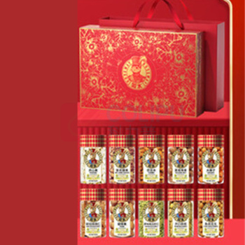 如水 鎏金繁花·红福休闲零食坚果礼盒 1508g