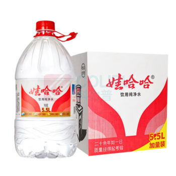 娃哈哈 Wahaha 纯净水 5.5L/桶 4桶/箱