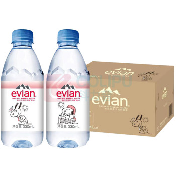 依云 evian 天然矿泉水 330ml/瓶 24瓶/箱 (行货 新老包装随机)