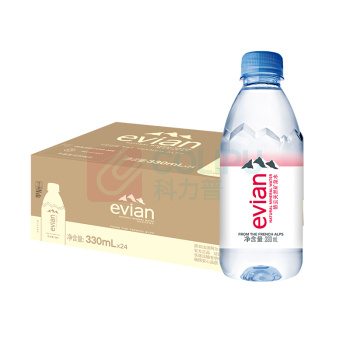 依云 evian 天然矿泉水 330ml/瓶 24瓶/箱 (行货 新老包装随机)