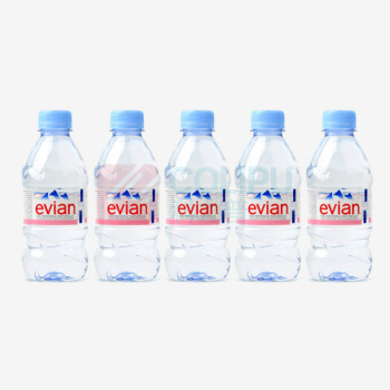 依云 evian 天然矿泉水 330ml/瓶 24瓶/箱 (英文版)