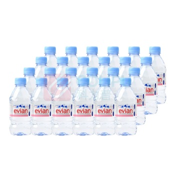 依云 evian 天然矿泉水 330ml/瓶 24瓶/箱 (英文版)