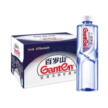 景田 Ganten 百岁山 饮用天然矿泉水 570ml*24瓶 整箱装  新老包装随机发货