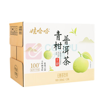 娃哈哈 Wahaha 青柑普洱茶无糖茶饮料 500ml*15瓶/箱