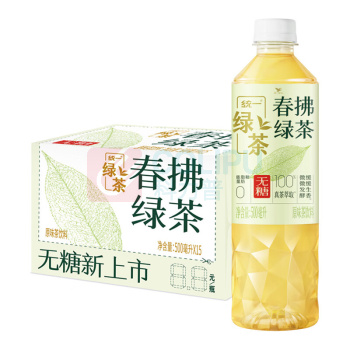 统一 统一无糖春拂绿茶0糖0脂 500ml/瓶 15瓶/箱