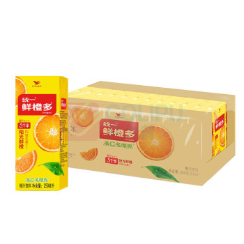 统一 鲜橙多 250ml*24盒/箱 整箱装 橙汁饮料