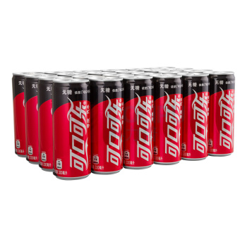 可口可乐 Coca'Cola 零度可乐 330ml/罐 24罐/箱 (经典罐、摩登罐 新老包装随机)