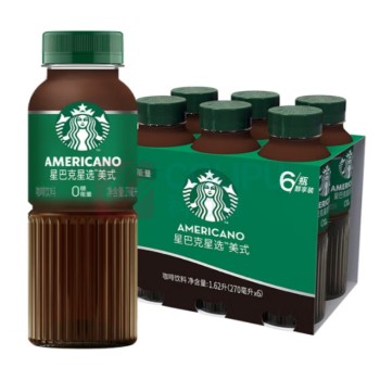 星巴克 星选美式咖啡0糖0能量 270ml 6瓶