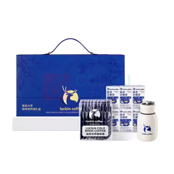 瑞幸咖啡 冷萃特调咖啡液礼盒 RX0100 生椰浆125g*6+冷萃咖啡液加浓美式风味25ml*9+户外提环保温杯经典白300ml