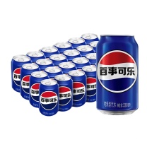 百事可乐 PEPSI PEPSI 经典原味碳酸饮料 整箱装 330ml 24罐/箱