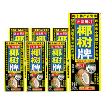 椰树 正宗椰树牌椰子汁饮料 245ml*6盒