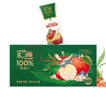 汇源 100%苹果汁 200ml/盒 12盒/箱