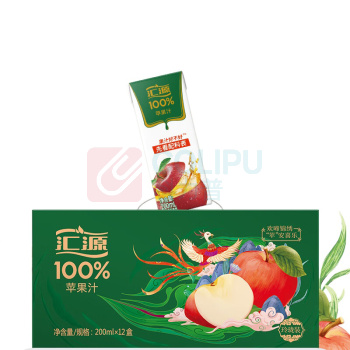 汇源 果汁礼盒 100%果汁苹果汁 200ml 12盒/箱