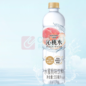 三得利 SUNTORY 沁泞水 沁桃水 550ml/瓶 15瓶/箱 (柠檬味/桃子口味随机发货)