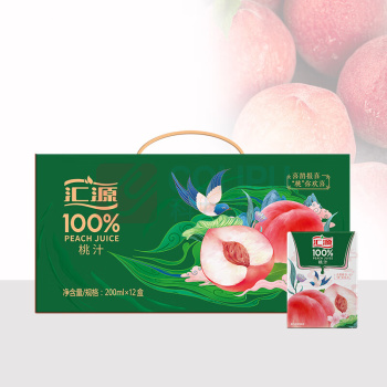 汇源 100%桃汁 200ml/盒 12盒/箱
