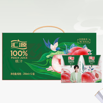 汇源 100%桃汁 200ml/盒 12盒/箱