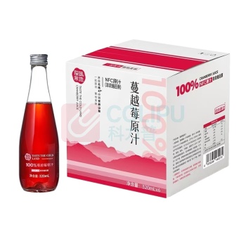 探味寒地 100%蔓越莓汁 NFC果汁 320ml/瓶 6瓶/箱