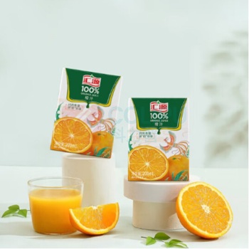 汇源 100%橙汁200ml*36盒苹果汁200ml*8盒果汁套盒 8800ml 