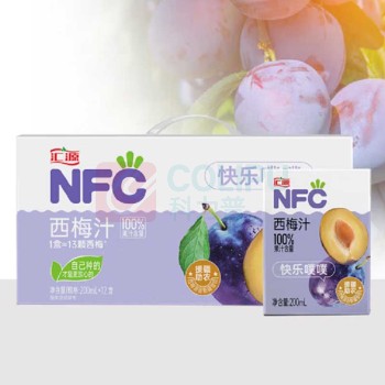 汇源 100%NFC西梅汁 200ml*12盒/箱 