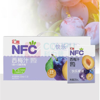 汇源 西梅汁 鲜榨无添加200ml*12盒/箱 