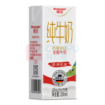 德亚 WEIDENDORF 全脂牛奶 欧洲优选 200ml*12