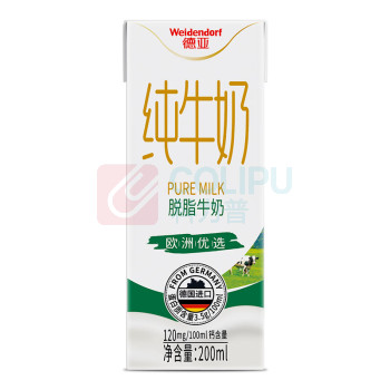 德亚 WEIDENDORF 脱脂牛奶 欧洲优选 200ml*12 (礼盒)