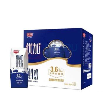 光明 优加纯牛奶(3.6g乳蛋白) 200ml*12 2400ml