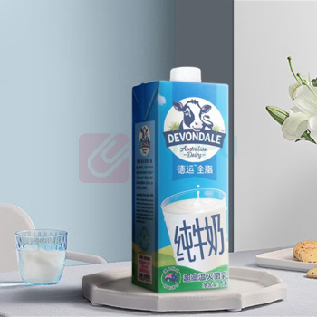 德运 全脂牛奶 1L*10瓶/箱 新老包装随机发货