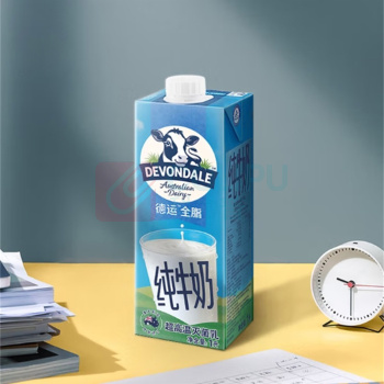 德运 全脂牛奶 1L*10瓶/箱 新老包装随机发货