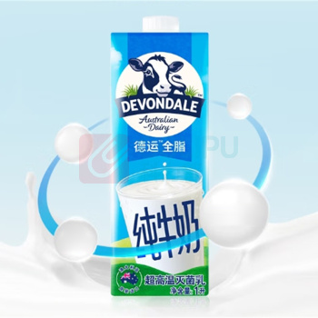 德运 全脂牛奶 1L*10瓶/箱 新老包装随机发货