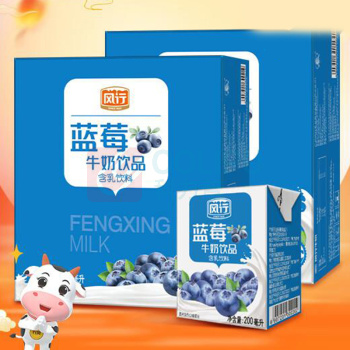 风行 蓝莓牛奶饮品 200mL*12盒*2箱