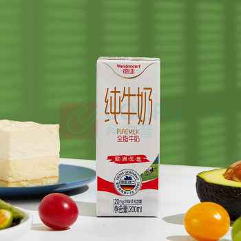 德亚 WEIDENDORF 全脂纯牛奶欧洲优选 200ml/盒 10盒/箱 (黄金奶源带)