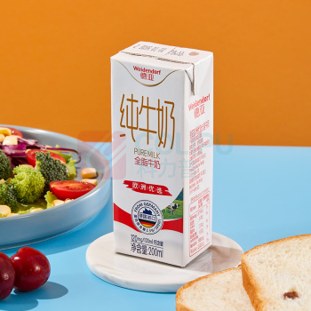 德亚 WEIDENDORF 全脂纯牛奶欧洲优选 200ml/盒 10盒/箱 (黄金奶源带)