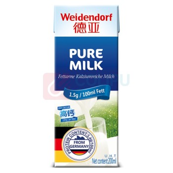 德亚 WEIDENDORF 低脂高钙牛奶 200ml/盒 30盒/箱