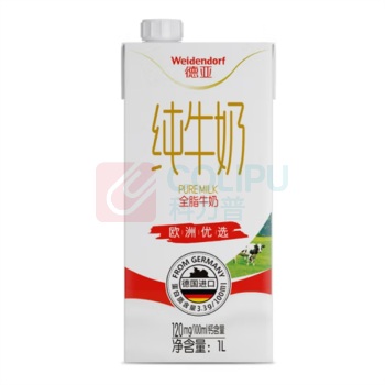 德亚 WEIDENDORF 全脂纯牛奶高钙1L*12盒整箱装优质蛋白质早餐奶 1L*12