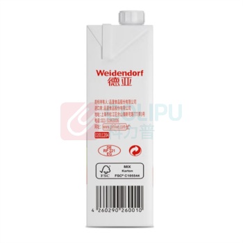 德亚 WEIDENDORF 全脂纯牛奶高钙1L*12盒整箱装优质蛋白质早餐奶 1L*12