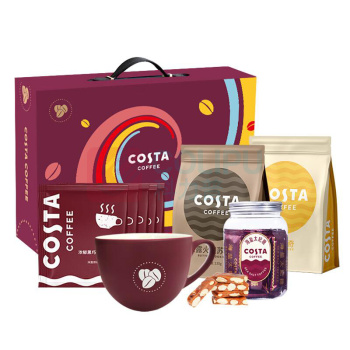 COSTA 心意臻选咖啡礼盒 J-G001A 太妃糖 98g*1 浓郁黑巧拼配挂耳咖啡8g*5 黄油曲奇85g*1 黑松露火腿苏打饼干135g*1 火焰杯*1