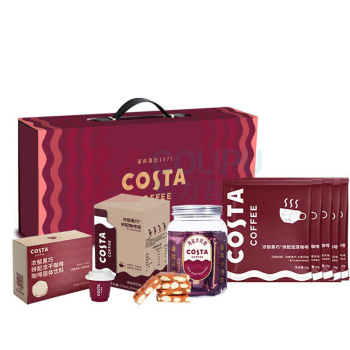 COSTA “咖咖有礼”挂耳咖啡礼盒装 B款 浓郁黑巧挂耳咖啡48g、浓郁黑巧*拼配冻干12g、海盐太妃糖98g COSTA浓郁黑巧拼配咖啡液175mL