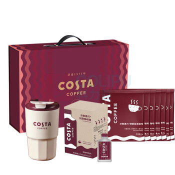 COSTA “大咖有礼”挂耳咖啡礼盒装 B款 浓郁黑巧挂耳咖啡144g、COSTA咖啡杯、COSTA浓郁黑巧拼配咖啡液175mL