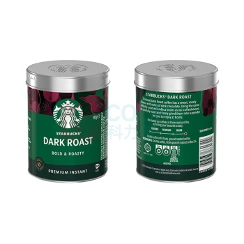 星巴克 0糖低脂精品速溶黑咖啡粉 深烘 90g/罐