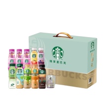 星巴克 咖啡生咖轻咖啡因果汁饮料瓶装 套盒 2820ml 顺意 (送水杯)