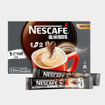 雀巢 Nestle 1+2特浓咖啡 意式浓醇 13g*30条/盒 12盒/箱  (新老包装随机发货)