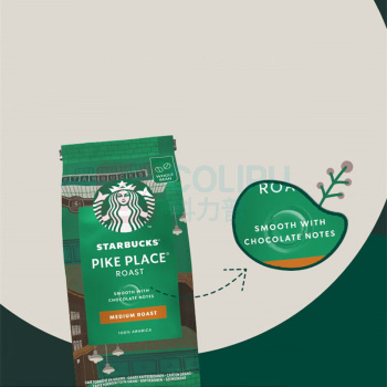 星巴克 PikePlace原装进口阿拉比卡咖啡豆黑咖啡中度烘焙可做20杯 烘焙咖啡豆 200g 