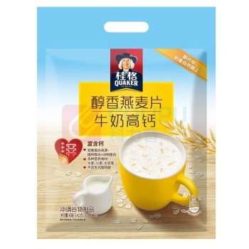桂格 QUAKER EST 1877 醇香燕麦片 牛奶高钙 27g/包 20包/盒 12盒/箱
