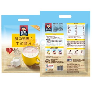桂格 QUAKER EST 1877 醇香燕麦片 牛奶高钙 27g/包 20包/盒 12盒/箱