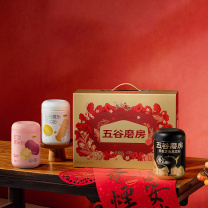 五谷磨房 团圆三宝礼盒 1638g (红546+黑546+白546g+杯)