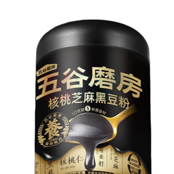 五谷磨房 大黑罐核桃芝麻黑豆粉速食芝麻糊 428g*2罐 【以黑养黑】经典版
